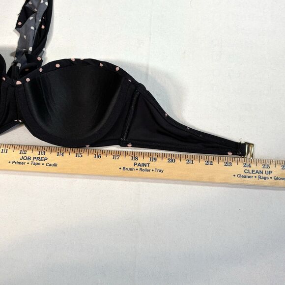 KATE SPADE Ana Maria Island Bikini Swim Top Black With Pink Dotted - Picture 5 of 6